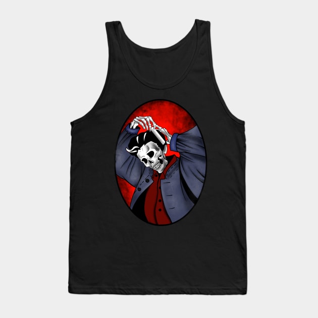 skeleton Barber Tank Top by BSKR